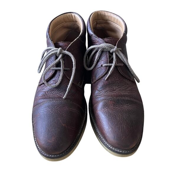 Clarks Mens 11.5 Grandin Tumbled Leather Chukka Boots High Top Sneakers Brown - Picture 4 of 7